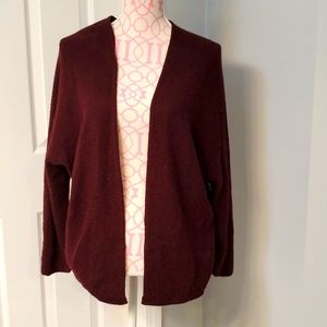 Brandy Melville made in Italy cotton blend open burgundy cardigan one size